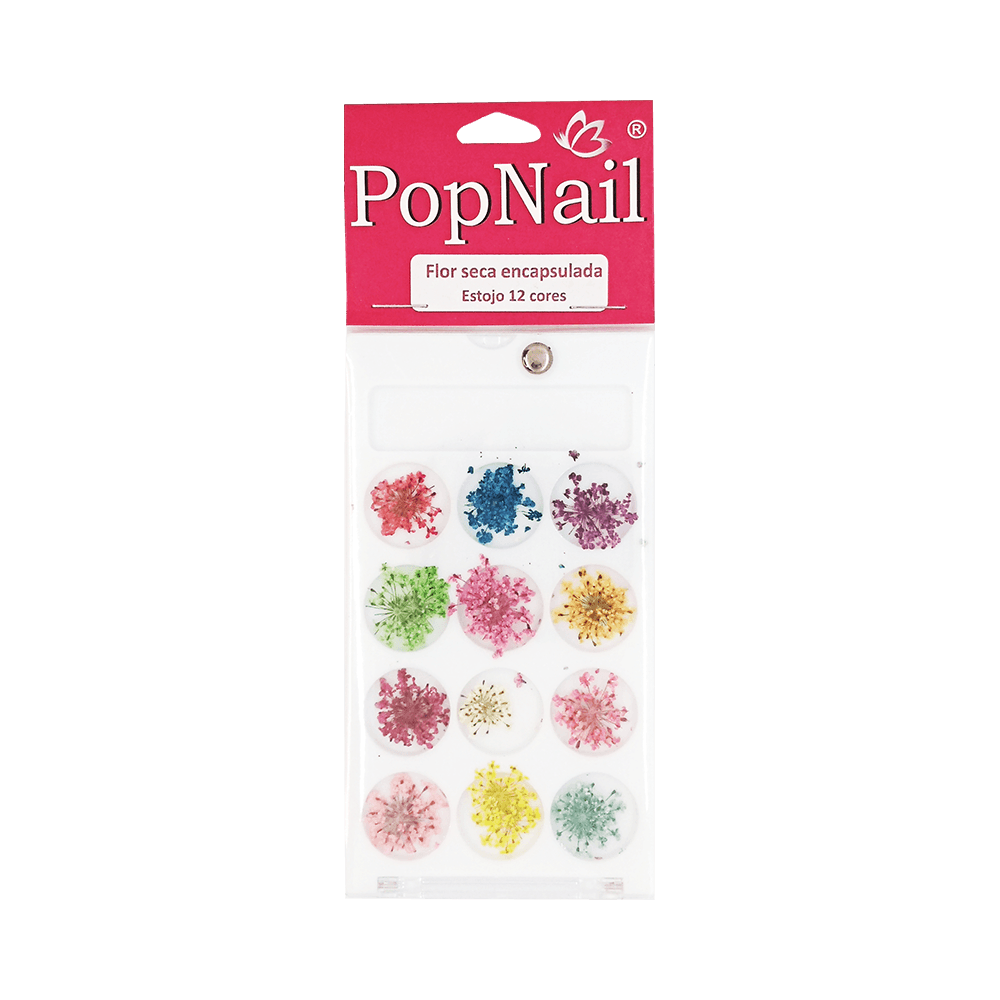 Estojo Pop Nail Flor Seca Encapsulado com 12 Cores