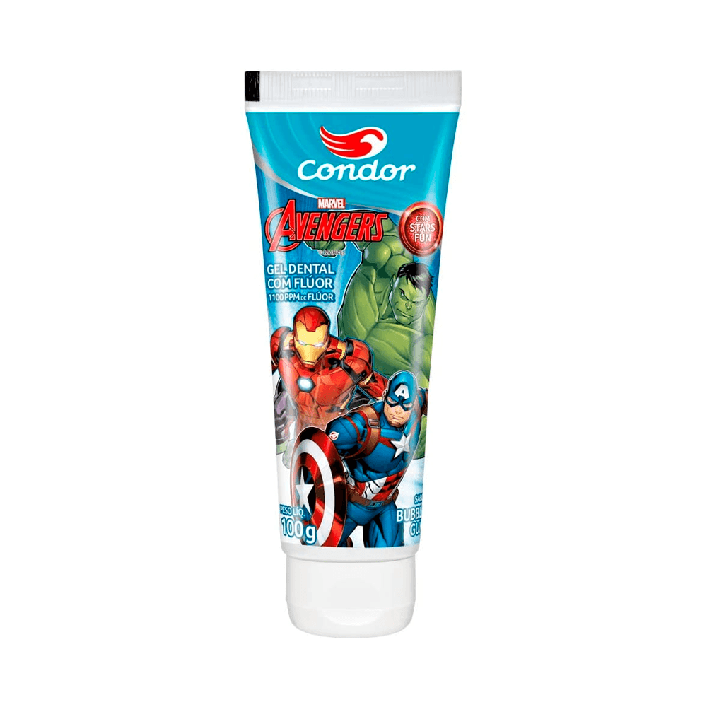 Gel Dental Condor Avengers Bubble Gum Com Fluor 100g