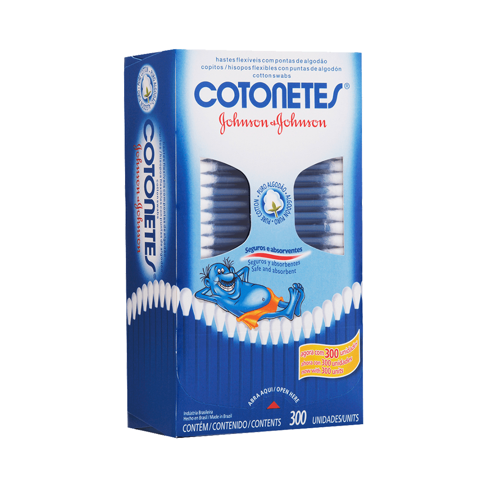 Haste Flexível Cotonetes Johnson & Johnson Com 300 Unidades