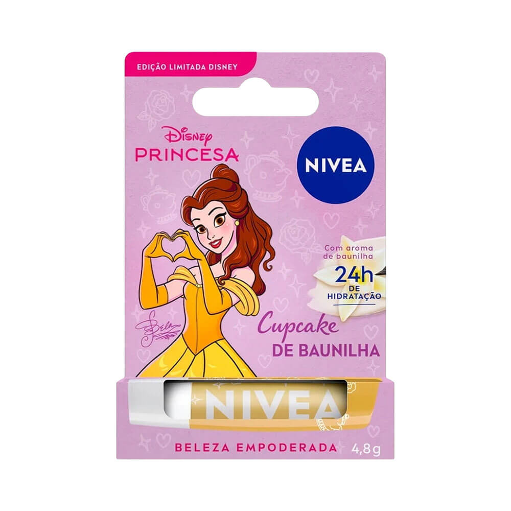 Hidratante Labial Nivea Cupcake de Baunilha Ed. Limitada Bela Disney® Princesa