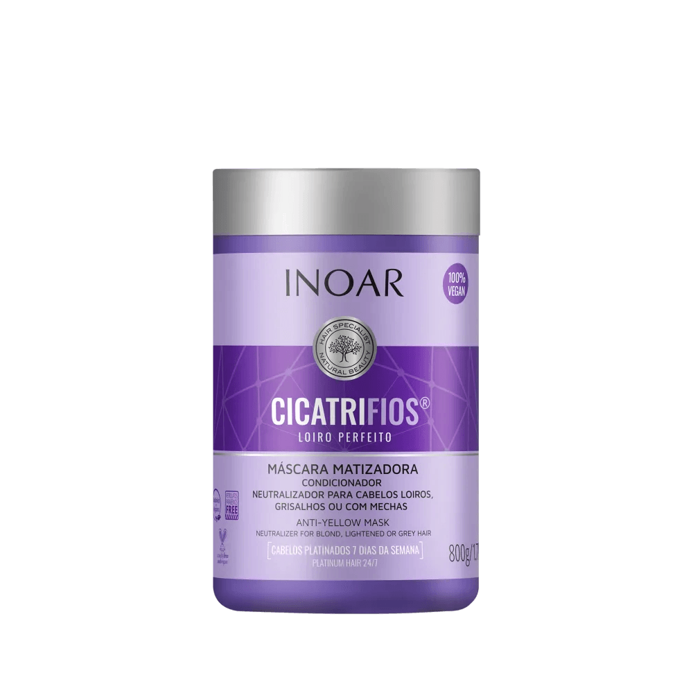 Máscara Matizadora Inoar Cicatrifios Loiro Perfeito 800g