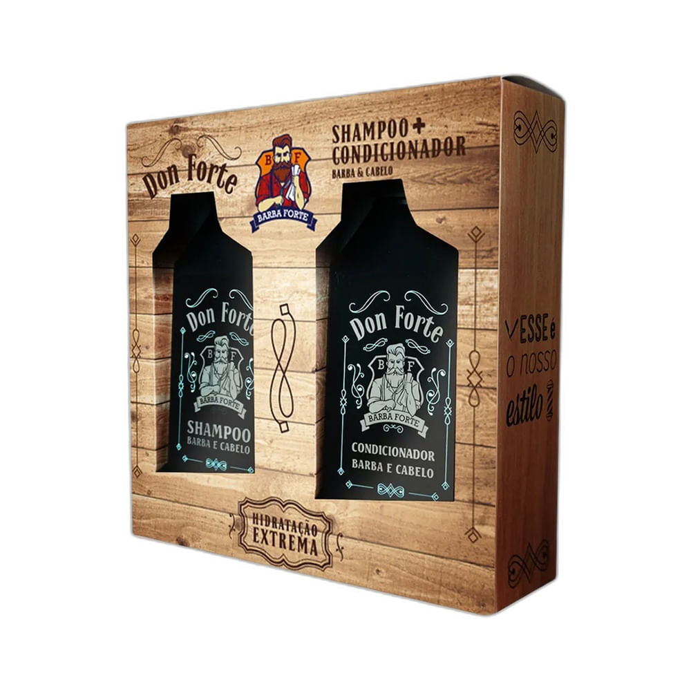 Kit Barba Forte Shampoo + Condicionador Don Forte Hidratação 450ml