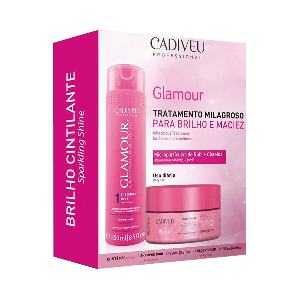 Kit Cadiveu Shampoo 250ml + Máscara Glamour 200ml