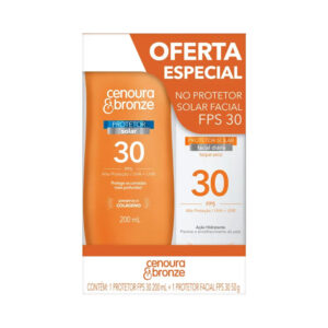 Kit Cenoura e Bronze Protetor Solar Corporal 200ml + Facial 50g FPS 30