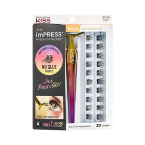 Kit Cílios Kiss New York ImPress Autocolante Press-On Falsies Natural