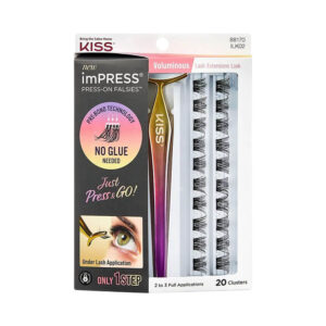 Kit Cílios Kiss New York ImPress Autocolante Press-On Falsies Voluminous