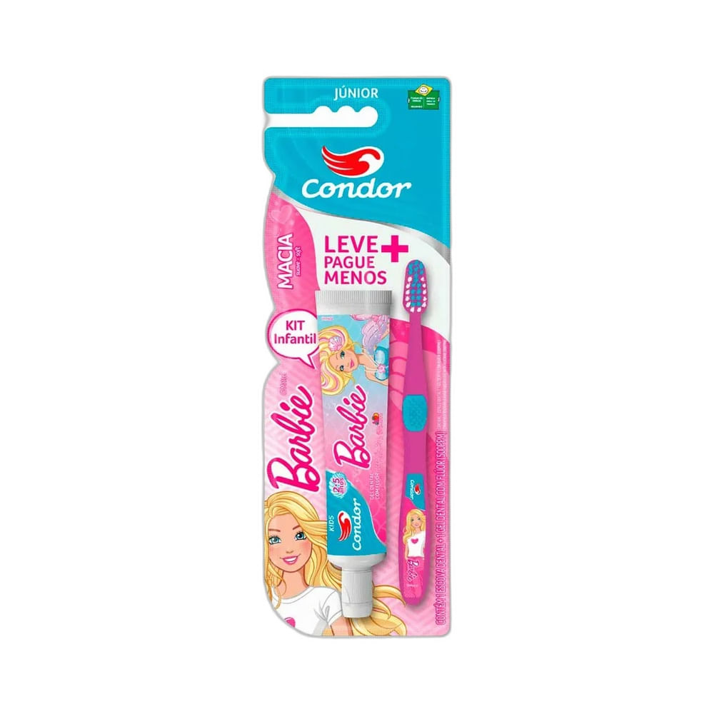 Kit Condor Escova + Gel Dental Júnior Barbie 8160