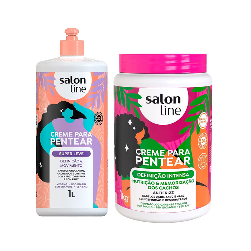 Kit Creme de Pentear Salon Line Definição Intensa + Super Leve