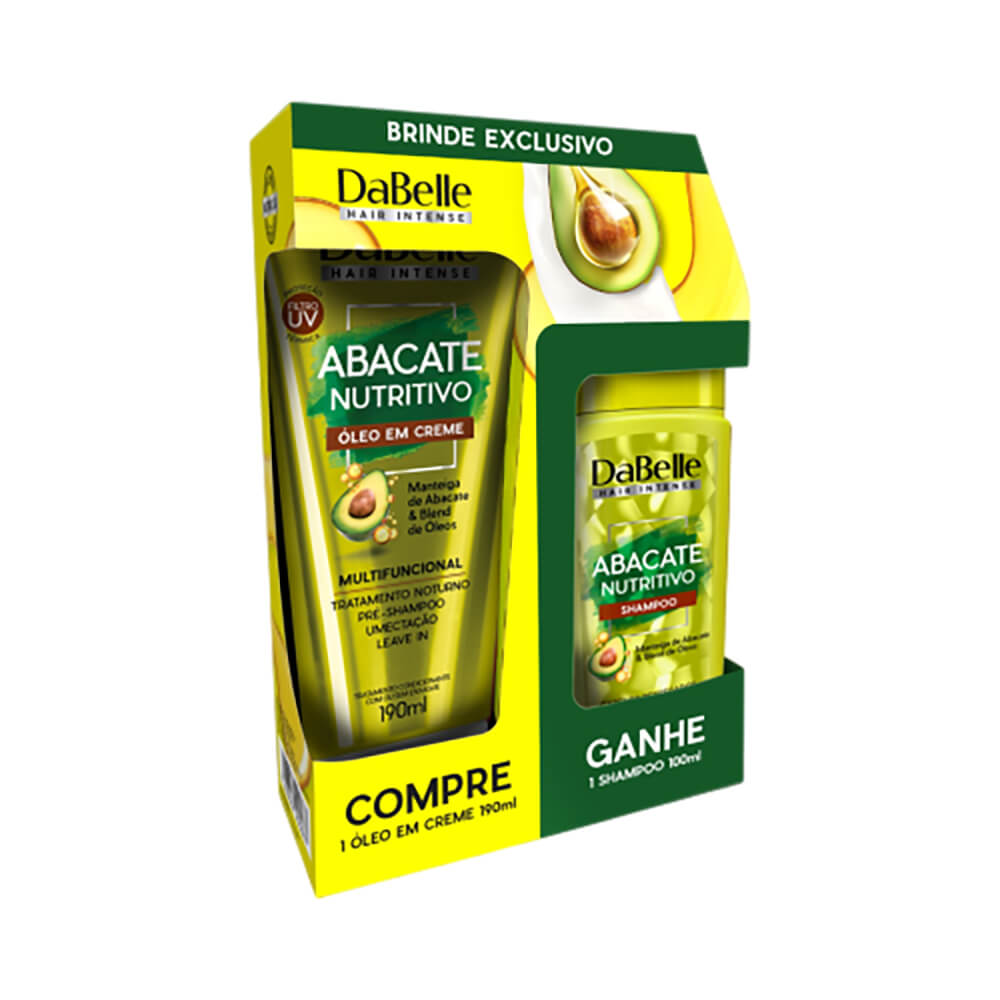 Kit Dabelle Óleo em Creme + Shampoo Abacate Nutritivo 290ml