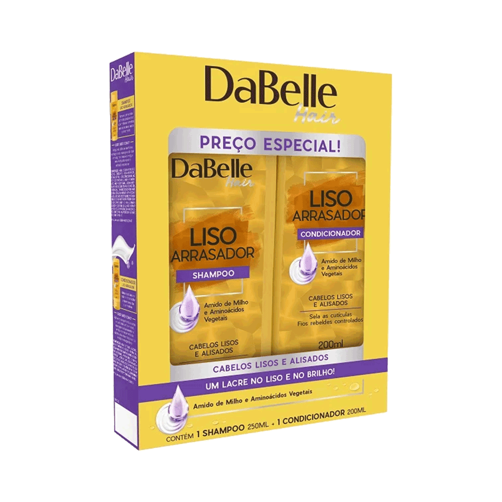 Kit Dabelle Shampoo + Condicionador Liso Arrasador 200ml