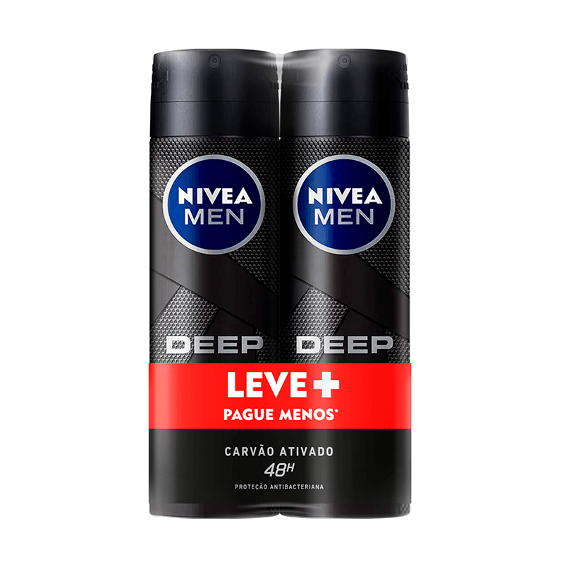 Kit Desodorante Nivea Men Aerosol Deep Original Carvão Ativado