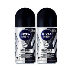 Kit Desodorante Nivea Roll-on Masculino Black & White Leve Mais Pague Menos