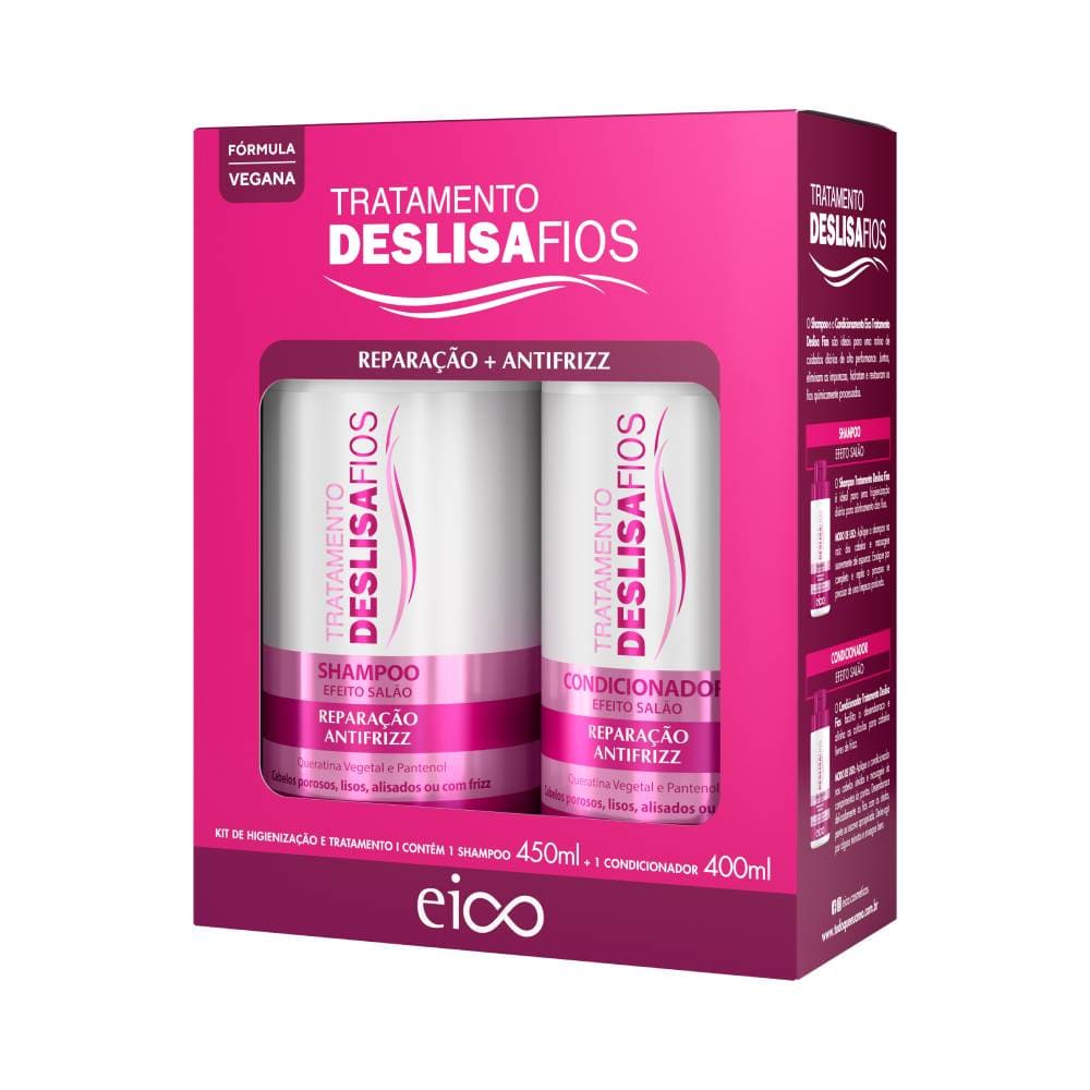 Kit Eico Deslisa Fios Shampoo + Condicionador 450ml