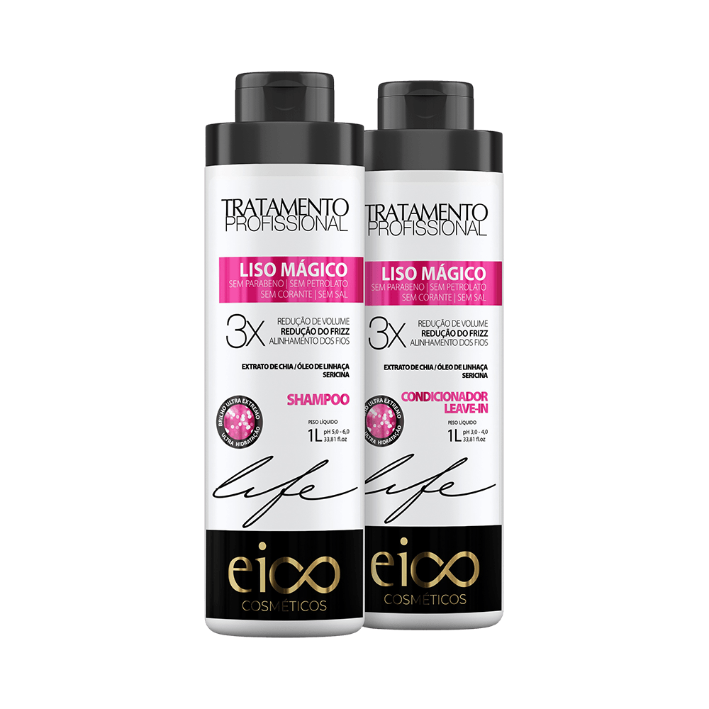 Kit Eico Liso Mágico Shampoo + Condicionador 1000ml