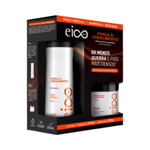 Kit Eico Shampoo 300ml + Máscara 300g Força e Crescimento