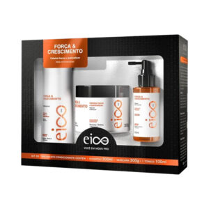 Kit Eico Shampoo 300ml + Máscara 300ml + Tônico 100ml Força e Crescimento