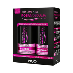 Kit Eico Shampoo 450ml + Condicionador 400ml Efeito Salão Rosa Mosqueta