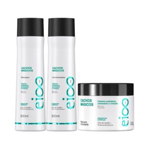 Kit Eico Shampoo + Condicionador + Máscara Cachos Mágicos 300ml