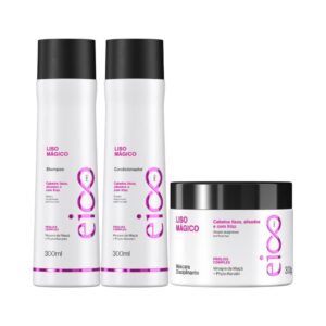Kit Eico Shampoo + Condicionador + Máscara Liso Mágico 300ml