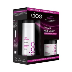 Kit Eico Shampoo 300ml + Máscara 300g Liso Mágico