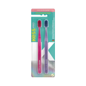 Kit Escova Dental Kess Pro Cerdas Extra Macias 2 Unidades