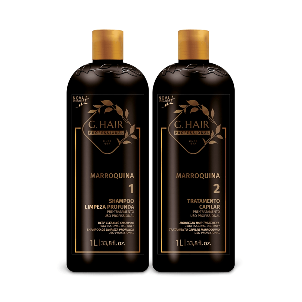 Kit Escova Progressiva Marroquina G-Hair 2 Passos 1000ml