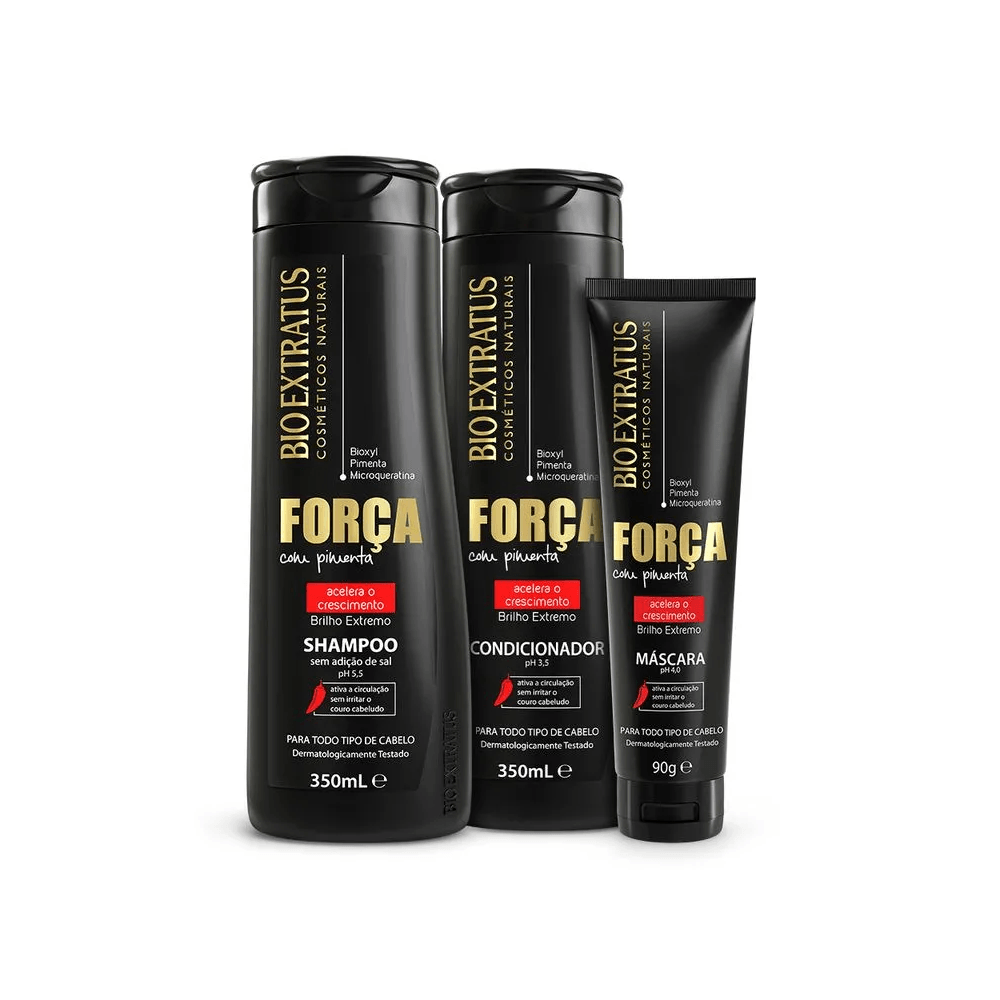 Kit Força Bio Extratos Shampoo 350ml + Condicionador 350ml + Máscara 90g