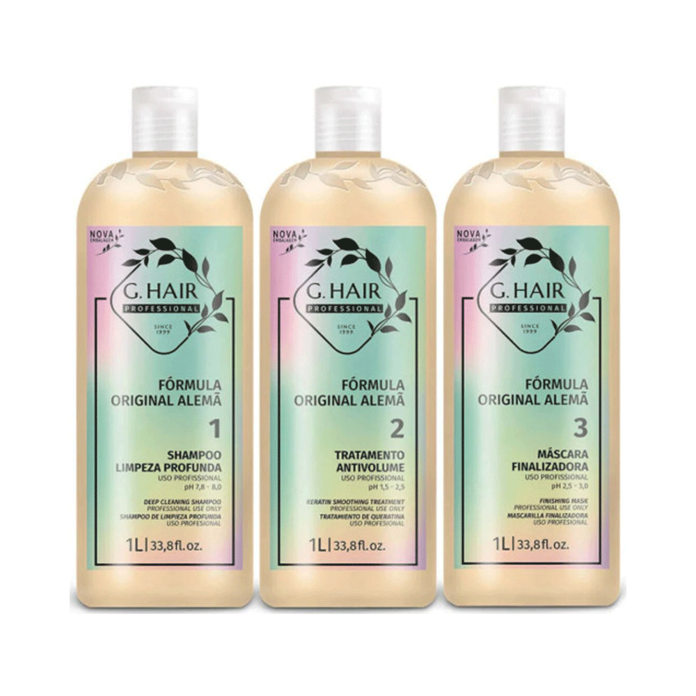 Kit G.Hair Escova Progressiva Alemã 3 Passos