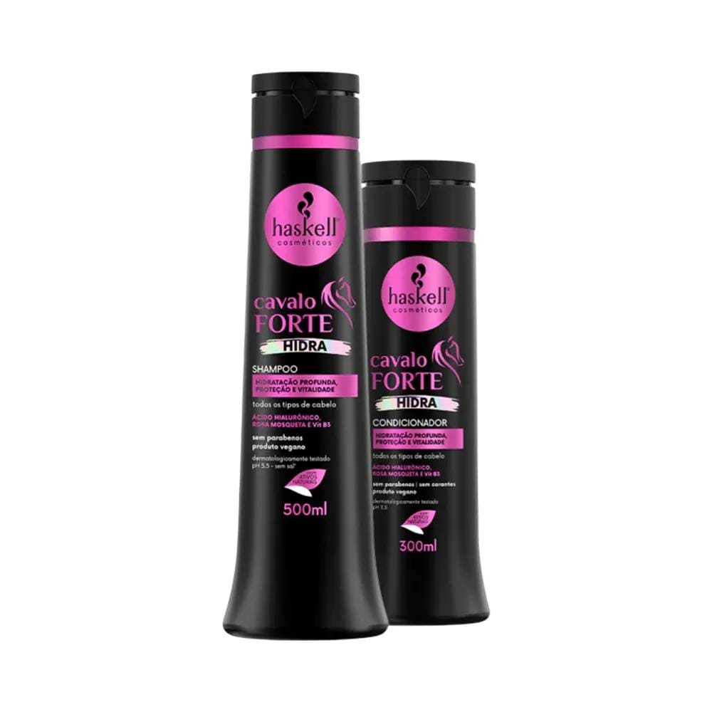 Kit Haskell Shampoo 500ml + Condicionador 300ml Cavalo Forte Hidra
