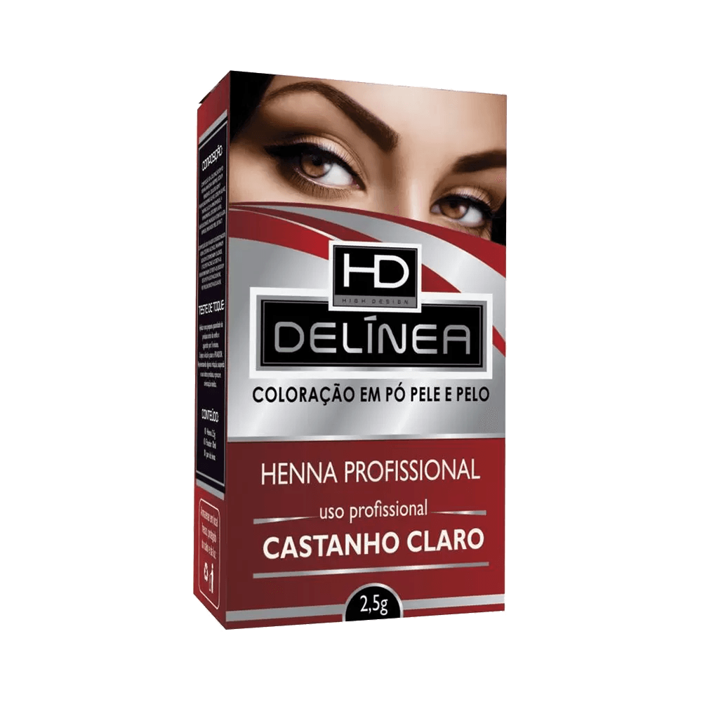 Kit Henna para Sobrancelha Delínea Castanho Claro