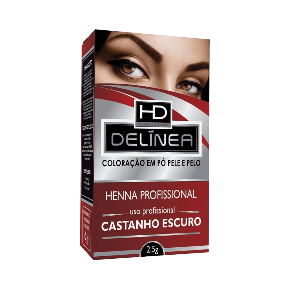 Kit Henna para Sobrancelha Delínea Castanho Escuro