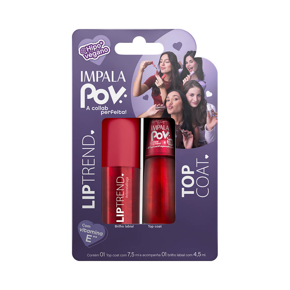Kit Impala Top Coat + Gloss Antonela POV Zerei a Trend