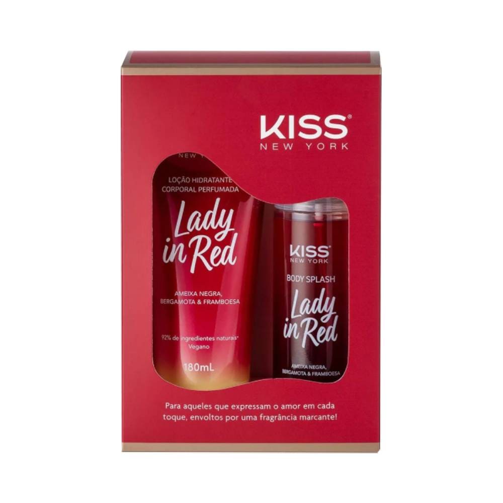 Kit Kiss New York Body Splash + Loção Corporal Lady in Red