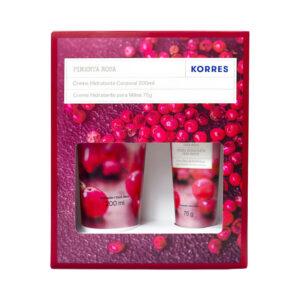 Kit Korres Creme Corporal 200ml + Creme para Mãos 75g Pimenta Rosa