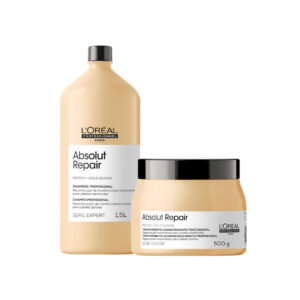 Kit L'Oréal Professionnel Serie Expert Absolut Repair Gold Quinoa Shampoo 1,5L + Máscara de Tratamento 500g