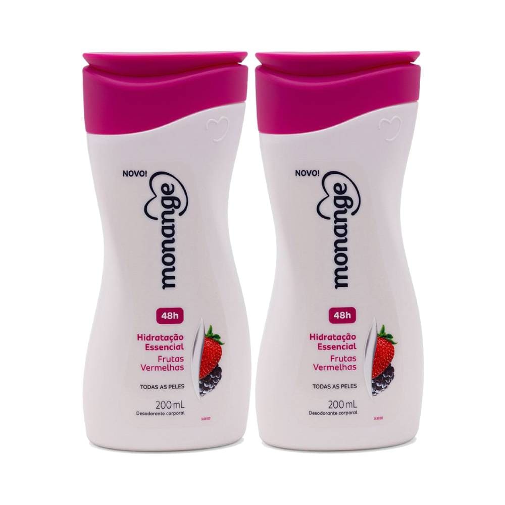 Kit Monange Hidratante Frutas Vermelhas Essencial com Ação Desodorante 200ml (2 Produtos)