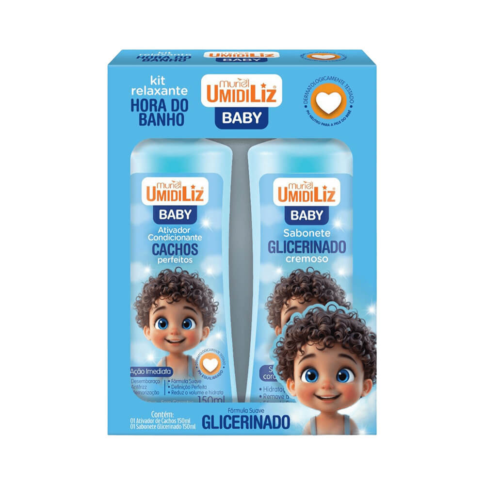Kit Muriel Ativador Condicionante + Sabonete Líquido Umidiliz Baby Azul
