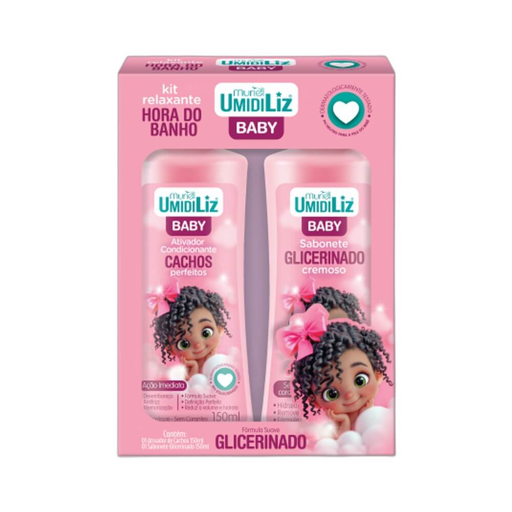 Kit Muriel Ativador Condicionante + Sabonete Líquido Umidiliz Baby Rosa