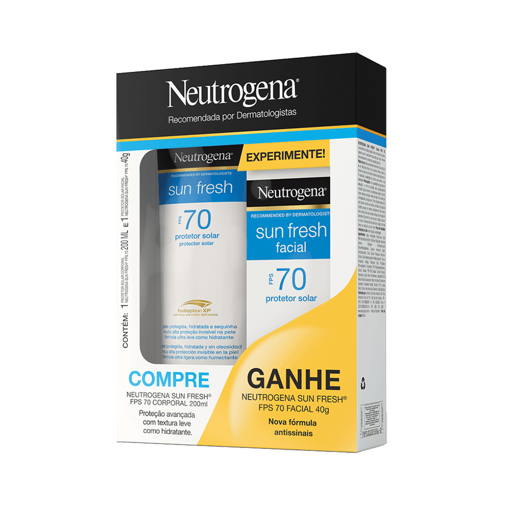 Kit Neutrogena Protetor Solar Corporal FPS70 200ml + Protetor Solar Facial FPS70 40g