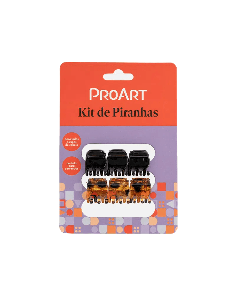 Kit ProArt Piranhas de Cabelo 6 uni Médio Sortido