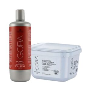 Kit Pó Descolorante Igora Vario Blond Plus 450g + Oxigenada 12% 40 Volumes 1L