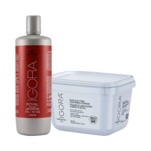 Kit Pó Descolorante Igora Vario Blond Plus 450g + Oxigenada 3% 10 Volumes 1L