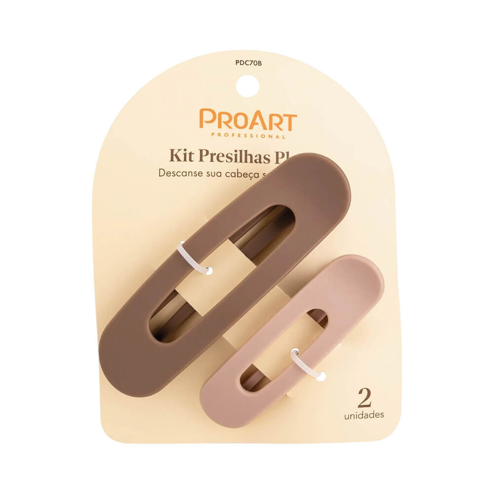 Kit Presilha Proart Plana Marrom e Bege 2 Unidades