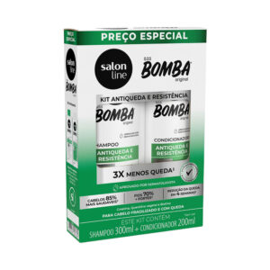 Kit Shampoo 300ml e Condicionador 200ml SOS Bomba Antiqueda Salon Line