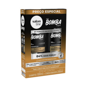 Kit Shampoo 300ml e Condicionador 200ml SOS Bomba Força e Engrossamento Salon Line