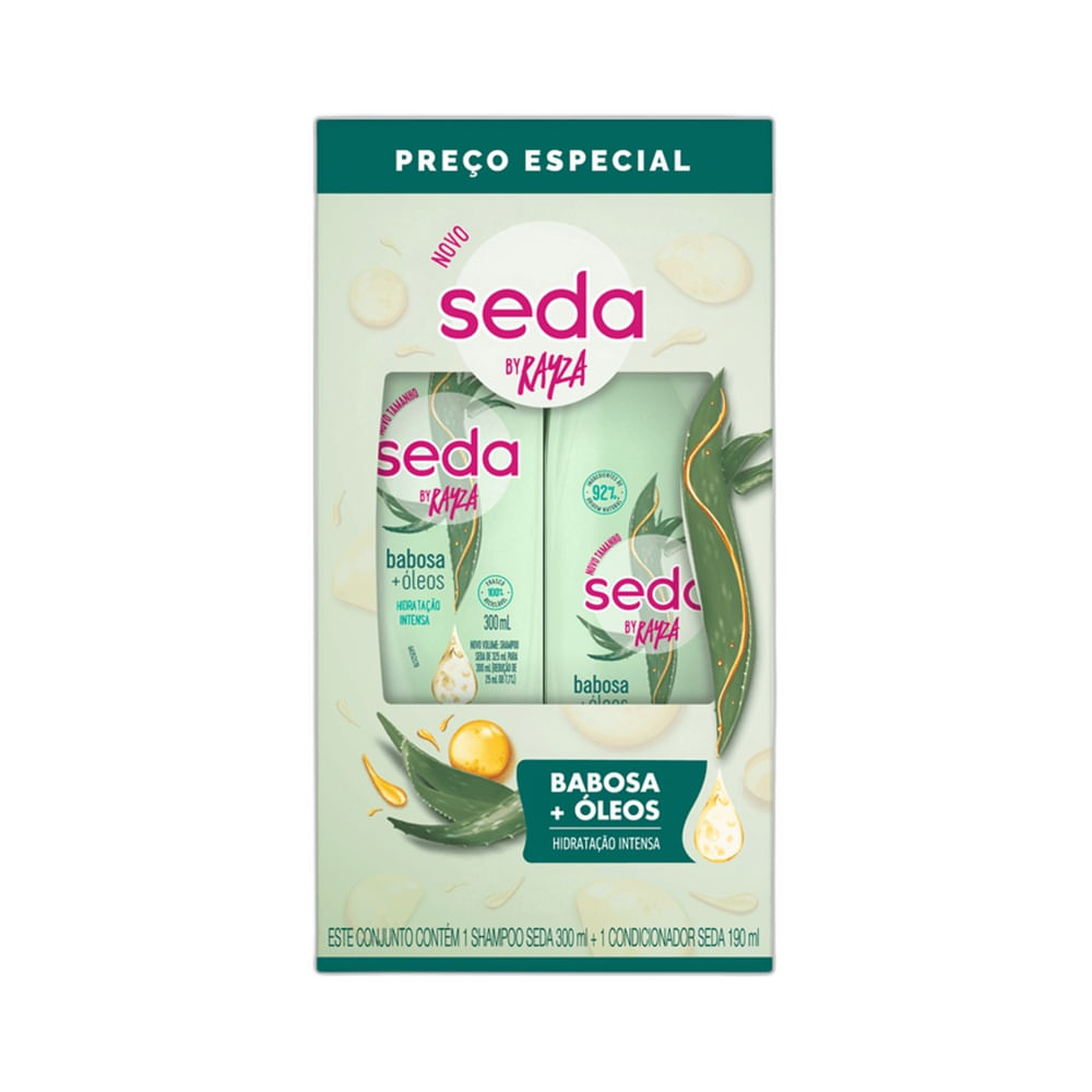 Kit Seda Shampoo 300ml + Condicionador 190ml Babosa + Óleos by Rayza