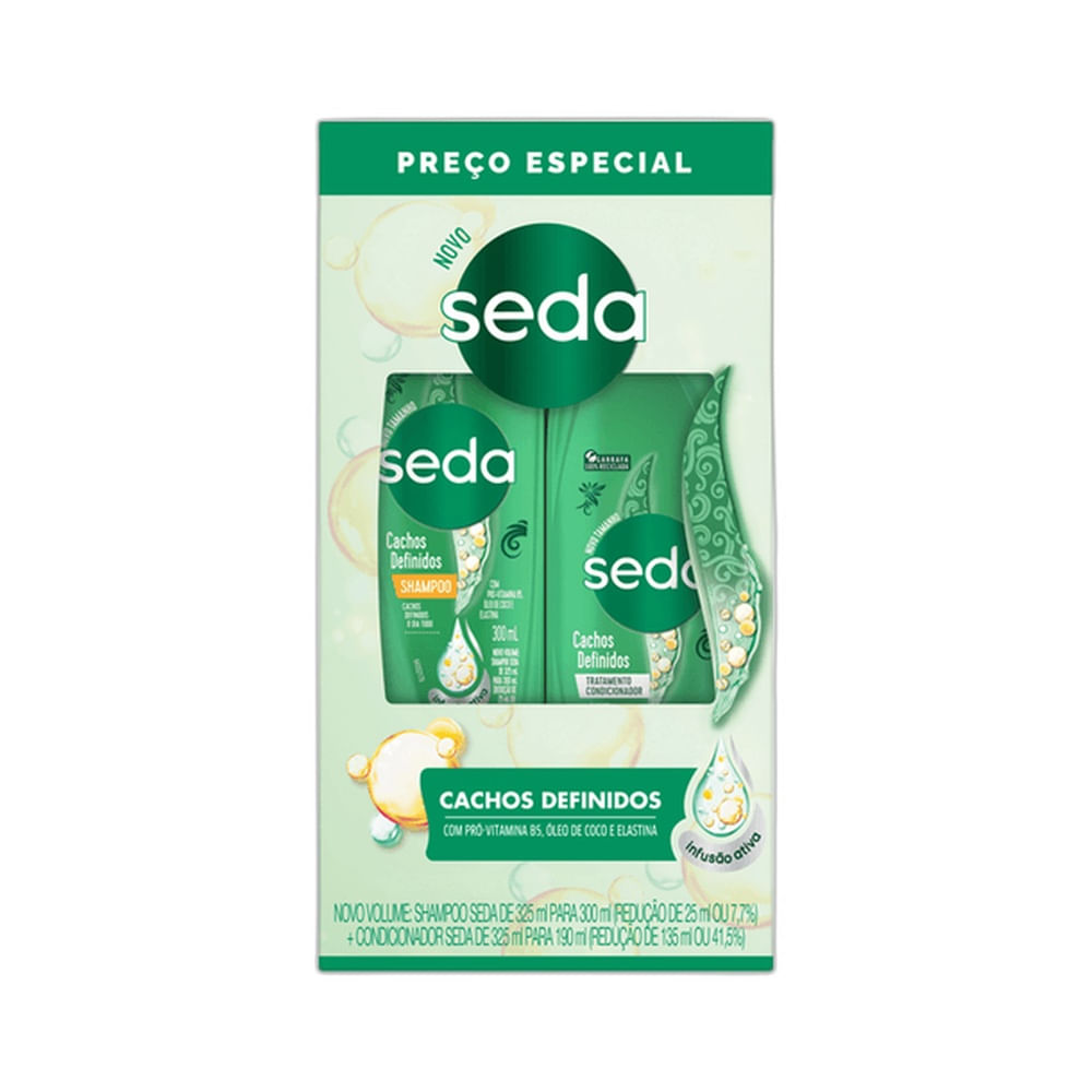 Kit Seda Shampoo 300ml + Condicionador 190ml Cachos Definidos