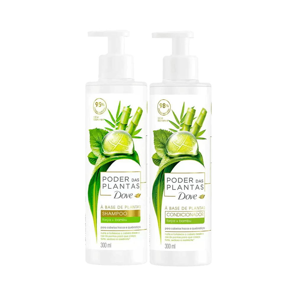 Kit Dove Poder das Plantas Força + Bambu Shampoo + Condicionador