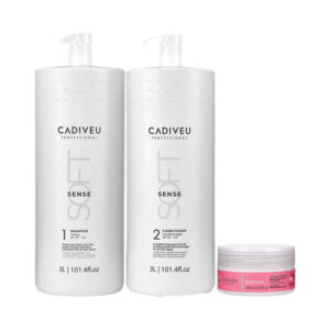 Kit Shampoo + Condicionador + Máscara Cadiveu Soft Sense e Essentials Glamour