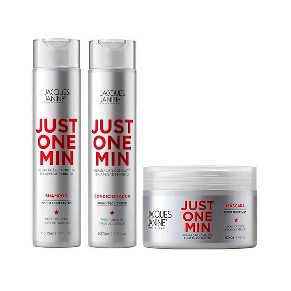Kit Shampoo + Condicionador + Máscara Jacques Janine Just One Minute